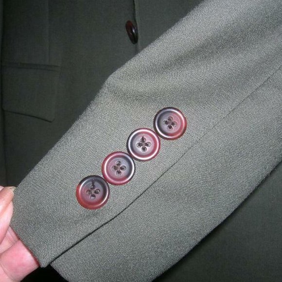 MACY'S Mens Impeccable RALPH LAUREN CHAPS SUIT 100% Wool 2 PIECE Suit 42L Olive - Picture 4 of 7